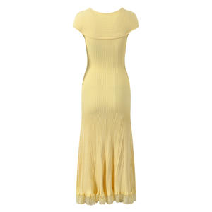 Nouvelle Collection Printemps 2026 : Robe Longue en Jean Élégante à Col Croisé, Dentelle Évidée et Patchwork, Coupe Ajustée et Fluide, Effet Amincissant - Product Image 3