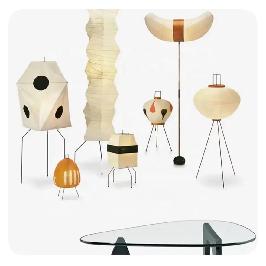 Nouveau led contemporain Designer nordique minimaliste Style Wabi-Sabi lumière papier de riz pour la maison hôtel lampadaire