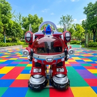 Manège pour enfants Leduole en fibre de verre de haute qualité, robot ambulant à LED, 2 places, rotation à 360 degrés