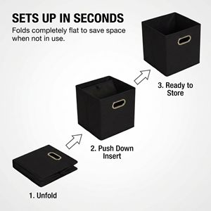 Collapsible Storage <b>Bins</b> with Handle Space-Saving Breathable 11x11x11 Inch Cube Organizer - Product Image 3