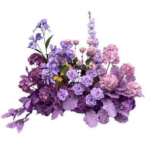 Dekorasi Pernikahan Rangkaian Bunga Sutra Ungu Kustom, Hiasan Bunga Buatan untuk Dekorasi Rumah, Ruangan, Pesta, dan Acara - Product Image 6