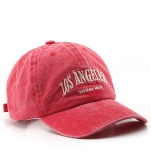 Washed Cotton Jersey Sporty Embroidered <b>Baseball</b> <b>Cap</b> for Unisex Outdoor American Vintage Style - Product Image 5