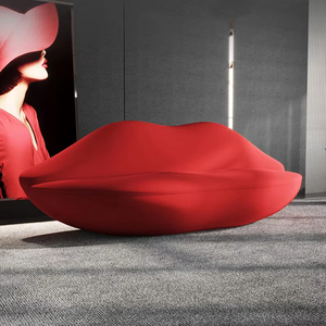 Set di Divani dal Design Speciale a Forma di Labbra Rosse con Gambe in Legno <span class=keywords><strong>per</strong></span> Arredamento <span class=keywords><strong>Soggiorno</strong></span> - Product Image 3