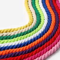 Cordon en coton recyclé cardé à trois brins 10MM, coloré, torsadé, pour le transport manuel, le tissage DIY, les pendentifs et les créations artisanales, Source CN