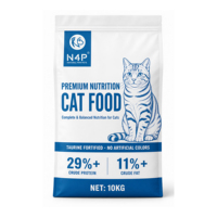 Nouvelle Formule Premium 10KG N4P Aliment Sec pour Chats Protéines de Poulet, Thon et Saumon Fortifiées en Taurine Riches en Oméga pour un Pelage Brillant
