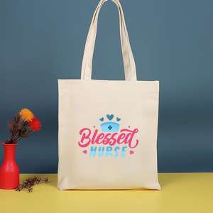 Sac fourre-tout en toile pour femme, sac à main en coton, avec inscription « Nurse Life », « Anatomy Blessed Strong », « Funny Nursing Nurse Heart Gifts », pour infirmières - Product Image 6
