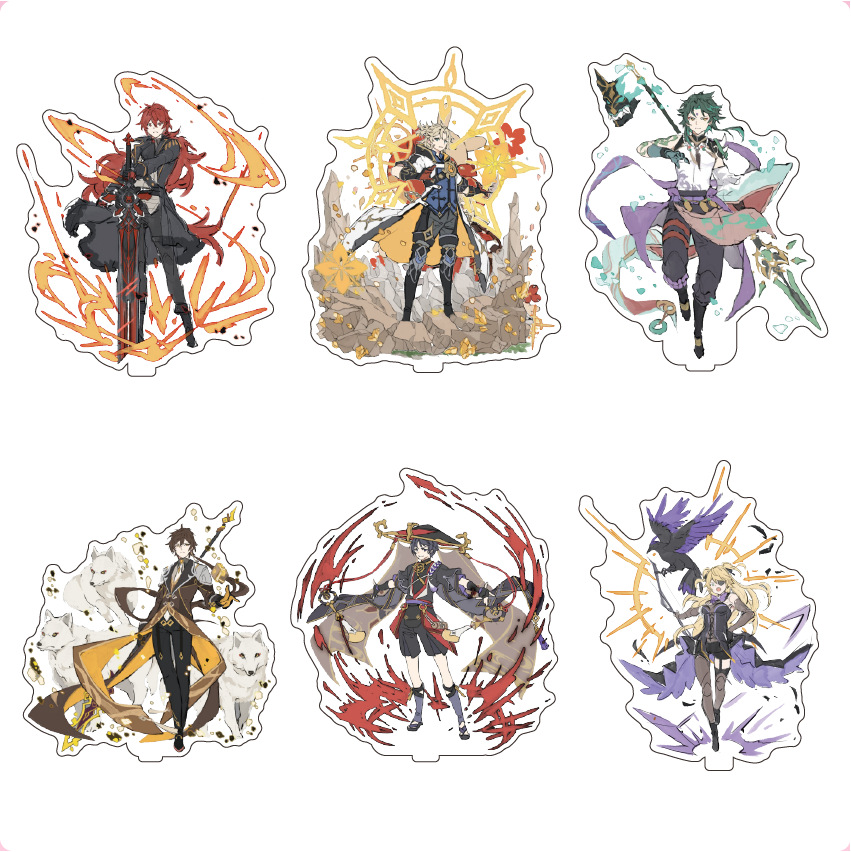 Генсин ударная Нингуан Чжунли Аниме Фигурка акриловая аниме стоящая карта