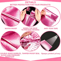 Nouvel arrivage de sac de courrier d'expédition Enveloppes rembourrées en aluminium écologiques Enveloppes à bulles métalliques or rose avec logo personnalisé