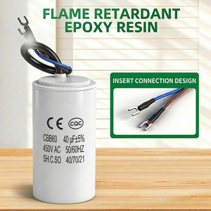 <span class=keywords><strong>Condensateur</strong></span> de moteur AC <span class=keywords><strong>CBB60</strong></span> 40UF 450V 50/60HZ 40 70 21 pour démarrage de moteur de pompe à eau de machine à laver - Product Image 5