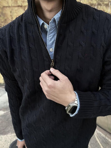 Maglione di Alta Qualità con Logo di Cavallo, Pullover alla Moda da Uomo con Collo e Mezza Cerniera - Product Image 3