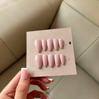 Faux ongles press-on faits main, rose clair, minimalistes, nude, vente en gros