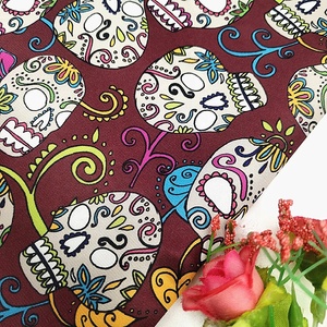 FABFAIRY-Chaqueta de sarga de seda <span class=keywords><strong>y</strong></span> poliéster, diseño de calavera fresca de color vino, gran oferta, para hombre, con patrón estampado - Product Image 4