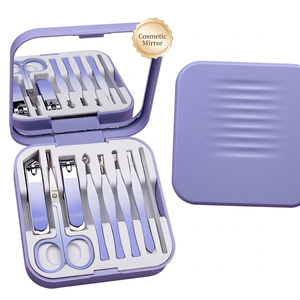 Set de Manicura y Pedicura Portátil de Acero Inoxidable 7 en 1, Kit de Cortauñas con Espejo y Estuche de Viaje para Adultos - Product Image 5