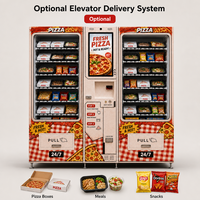 Distributeur automatique de pizzas en boîte à température constante avec écran tactile et paiement sans espèces