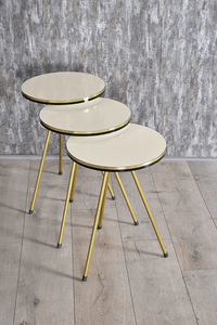 Black and White <b>Marble</b> <b>Top</b> <b>Tables</b> Versatile Nest of <b>Tables</b> Set of 4 Counter Height Bar Metal Frame <b>Tables</b> for Living Room Pub - Product Image 4