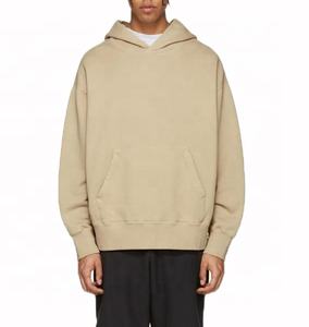 Sudadera con capucha de felpa francesa de algodón 100% de alta calidad para hombre, ropa de calle de gran tamaño con hombros caídos y peso pesado para la temporada de otoño - Product Image 1