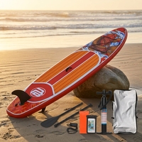 Planche de paddle gonflable (SUP) avec pagaie, ailerons, leash et sac de transport pour le yoga et les excursions