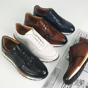 Genuine Leather Men's Dress Shoes <b>Round</b> Toe Lace-up Office Career All Seasons <b>Cushioned</b> Rubber Outsole - Product Image 4