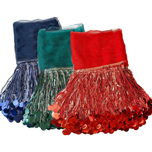 Nouvelle idée 2025, dentelle à sequins de 15 cm, franges en maille multicolores, robe de mariée sexy, dentelle décorative à franges - Product Image 1