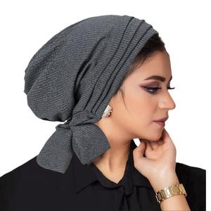 Turban à longue queue à quatre barres de couleur unie, logo personnalisé, bonnet de <span class=keywords><strong>chimiothérapie</strong></span> pour femmes, taille unique, coton et modal, chapeau <span class=keywords><strong>bandana</strong></span> pour l'été - Product Image 1