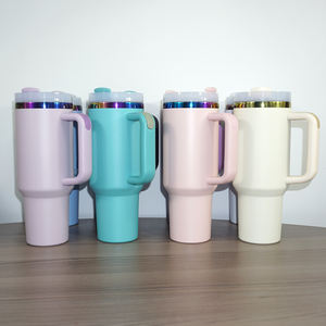 Vaso Térmico de Acero Inoxidable con Recubrimiento en Polvo y Acabado Arcoíris de 40 oz con Asa, Botella de Agua Térmica OEM para Grabado Láser - Product Image 3