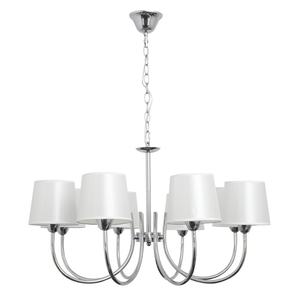 8xe14 chrome lamp with <b>white</b> <b>shade</b> - ideal for decorative and functional <b>lighting</b> in any space. - Product Image 1