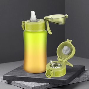 Good Design With Straw Lid Bpa-free Plastic Water Bottle 350ml Gradient Color Leak-proof Tritan <b>Kids</b> Water Bottle - Product Image 3