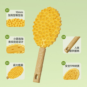 Peigne de massage Durian pour animaux de compagnie, brosse de toilettage multifonctionnelle en matériau TPR pour enlever les poils de chat - Product Image 1