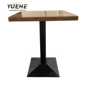 Sử Dụng Thương Mại Bằng Gỗ Nhà Hàng Cafe Bảng Vuông Óc Chó Gỗ Top Kim Loại Cơ Sở Bảng Vuông Cho Quán Cà Phê Nhà Hàng - Product Image 3