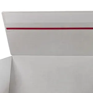 Kotak pembungkus kertas Kraft putih selotip Strip perekat ritsleting segel sendiri kardus lipat