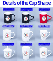 Mug à café en grès personnalisé avec logo, 11 oz, à changement de couleur, tasse magique noire réutilisable pour sublimation avec poignée