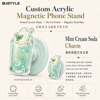 Support et poignée magnétique personnalisés en acrylique pour téléphone avec base givrée pour coque de téléphone, impression HD, support polyvalent et robuste pour selfies