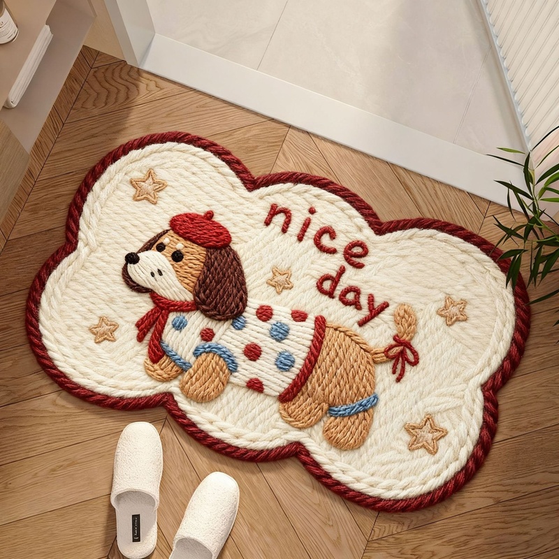Home Cartoon Animal Design Machine Woven