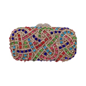 Women Dazzling Gemstone <b>Clutch</b> Purse Rhinestones Formal Evening Bag 3D Wedding Handbag with Detachable Chain - Product Image 3