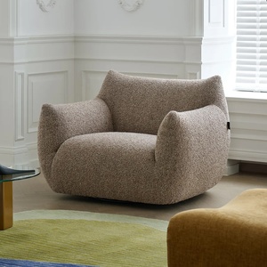 Sillón Reclinable de Terciopelo Sherpa Blanco Retro Francés Zayshine, Sillón Giratorio para Sala de Estar, Dormitorio, Apartamento Modular, Villa, Sofá - Product Image 3