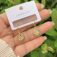 À la mode nouveau cuivre plaqué or 18 carats monté coloré zircone Sainte oreille goujons multi-style dames vêtements quotidiens cadeaux