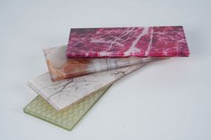 Mur-rideau en <span class=keywords><strong>verre</strong></span> <span class=keywords><strong>trempé</strong></span> <span class=keywords><strong>effet</strong></span> <span class=keywords><strong>marbre</strong></span> personnalisable, choix du designer, pour entrée, escalier, salle à manger, style industriel moderne - Product Image 6