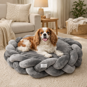 Coussin pour chien et chat personnalisé avec logo, tissé à la main, doux et chaud, amovible, lavable à la main uniquement, confortable pour animaux de compagnie - Product Image 1