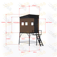 Plateforme de chasse surélevée 5ft 10ft avec cadre en alliage d'aluminium, tour de chasse robuste pour 2,3 personnes avec main courante pour la chasse au cerf