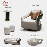 Fauteuil de salon moderne italien de luxe, revêtement en cuir véritable, structure en bois, fauteuil ergonomique pour hôtel et chambre à coucher