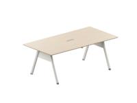 Table de conférence rectangulaire adaptée à un usage professionnel, pouvant accueillir 6 à 8 ou 10 personnes pour les réunions et les discussions.