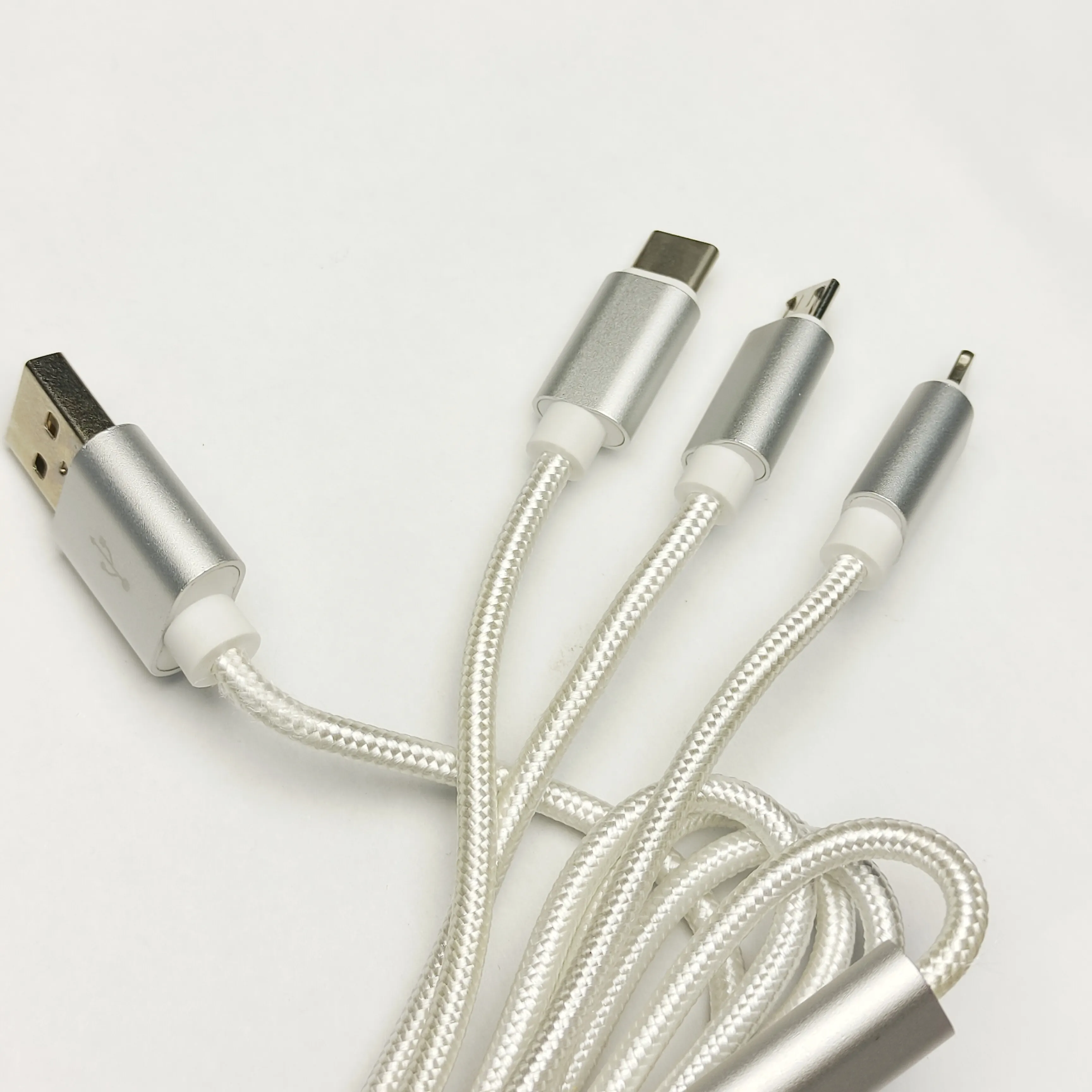 best selling plastic products 3 in 1 mobile phone charger cable with 3A 1m 2m 3m wire