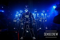 America's Got Talent Contrôleur sans fil Lumières LED Balance Dance Costume, Future Led Light Tron Dance Suit