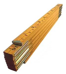 Folding Wooden Stick Ruler Inch & Metric 6-foot-6-inch/2-Meter Straight Carpenters General Use Wooden Folding Ruler