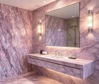Dalle polie en marbre cerise d'Elazig Rosso Levanto, pierre veinée rose-violet pour murs, sols et comptoirs de villas et d'hôtels
