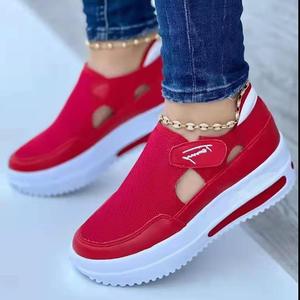 Zapatos Deportivos Casuales Antideslizantes con Suela Gruesa para Mujer, Talla Grande, Cómodos y Transpirables, Nuevos Zapatos de Malla con Plataforma Tejida a la Moda - Product Image 5