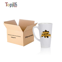 Mug en céramique blanc en forme de cône, personnalisable avec logo et photo, idéal pour le bureau, les mariages, les événements, cadeau, vente en gros Topjlh