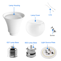 Venta al por mayor hogar Lampada Led Bombilla Focos 3W 5W 7W 9W 12W 15W 18W 20W E27 B22 bombillas de techo Luz Materia prima Bombillas Led