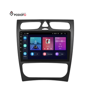 <span class=keywords><strong>Autoradio</strong></span> Podofo 9 ''Android 13 <span class=keywords><strong>pour</strong></span> Mercedes-Benz Classe C/GLK 4 portes 2002-2004 CarPlay Android Auto GPS WiFi BT FM Fascia Panel - Product Image 1