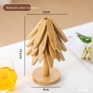 Tapis isolant thermique en bambou Nan pour Noël, dessous de plat créatif, dessous de verre, résistant à la chaleur et aux hautes températures, facile à nettoyer - Product Image 5